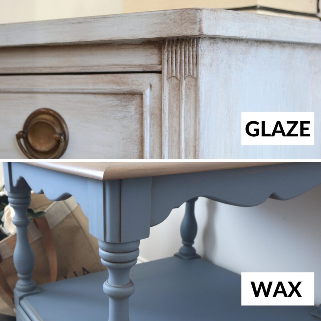 glazed vs waxed furniture