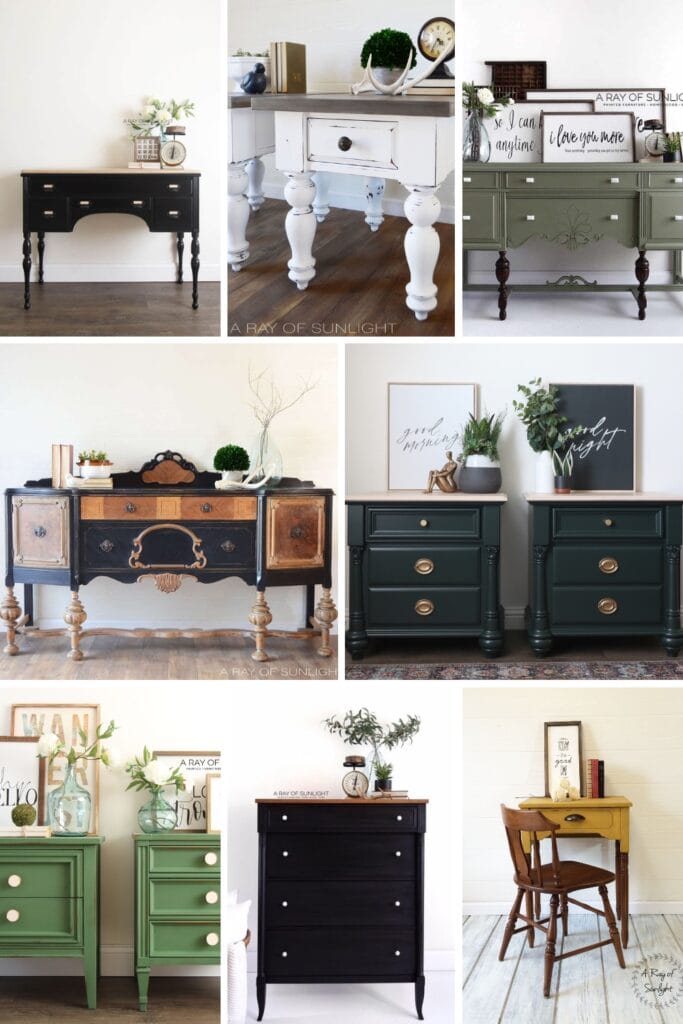 collage of painted furniture ideas