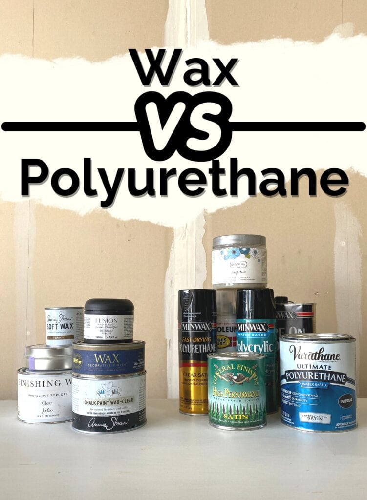 different brands and kinds of wax and polyurethane 