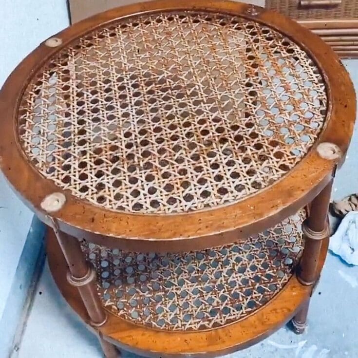 rattan furniture before the makeover