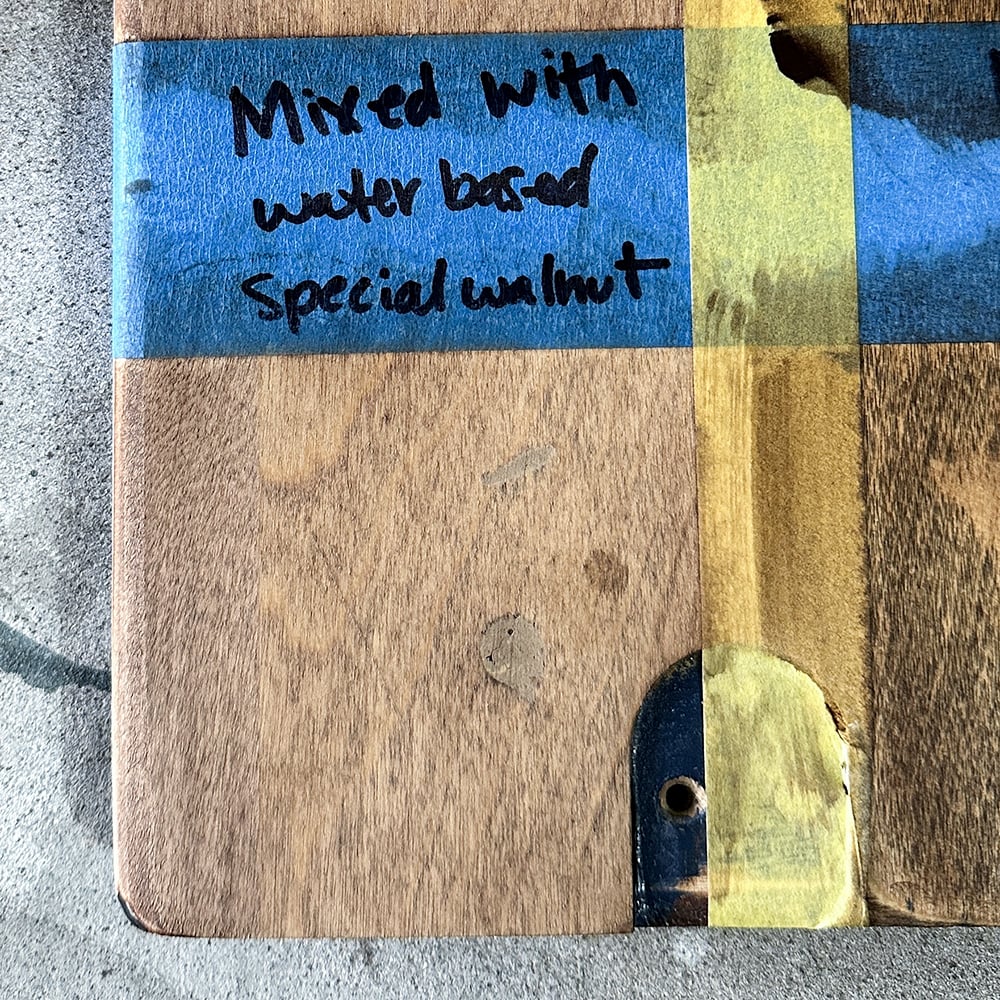 result of wood filler mixed with water-based stain