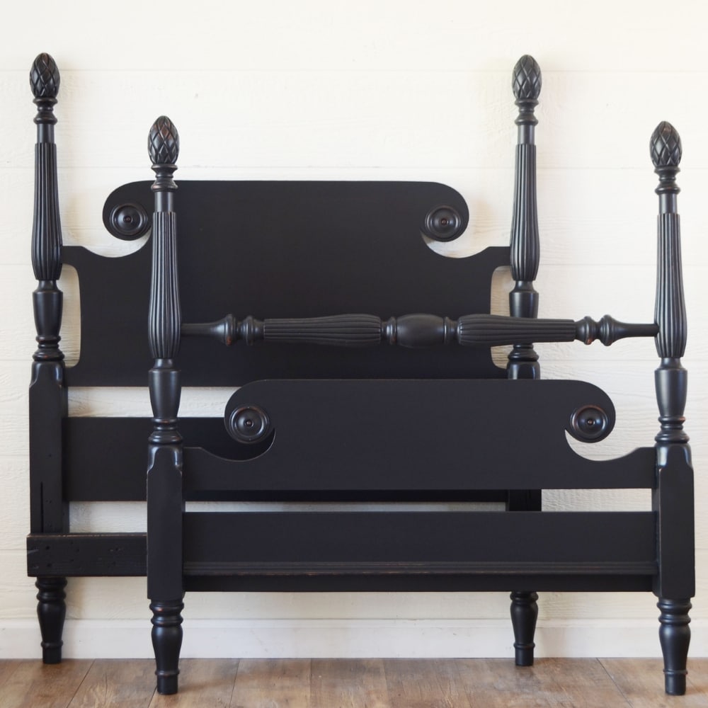 black painted twin size bed frame
