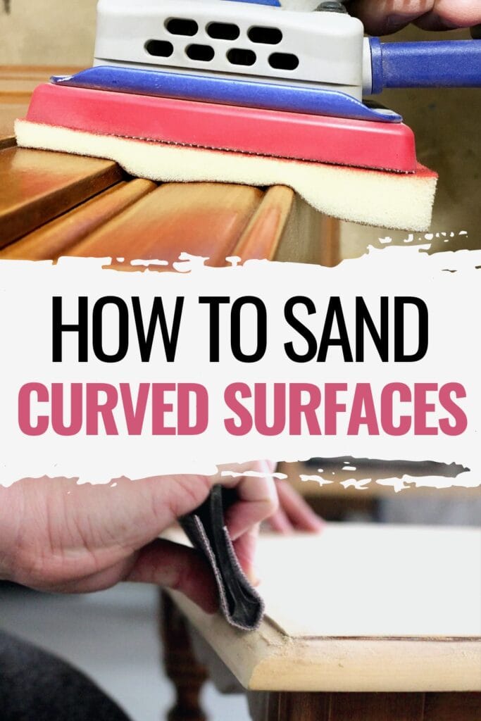 sanding curved surfaces with sander and contour sanding grip