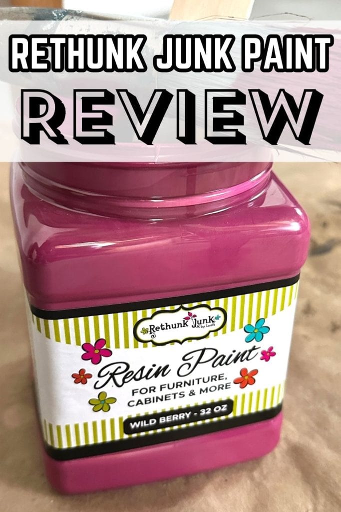 A 32 oz wild berry color Rethunk Junk Paint
