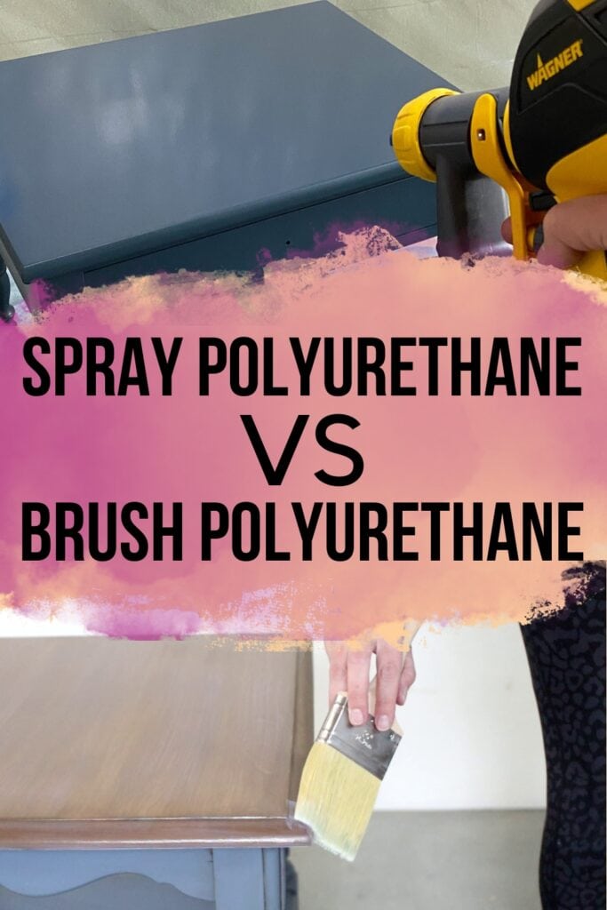 spraying polyurethane vs brushing polyurethane collage