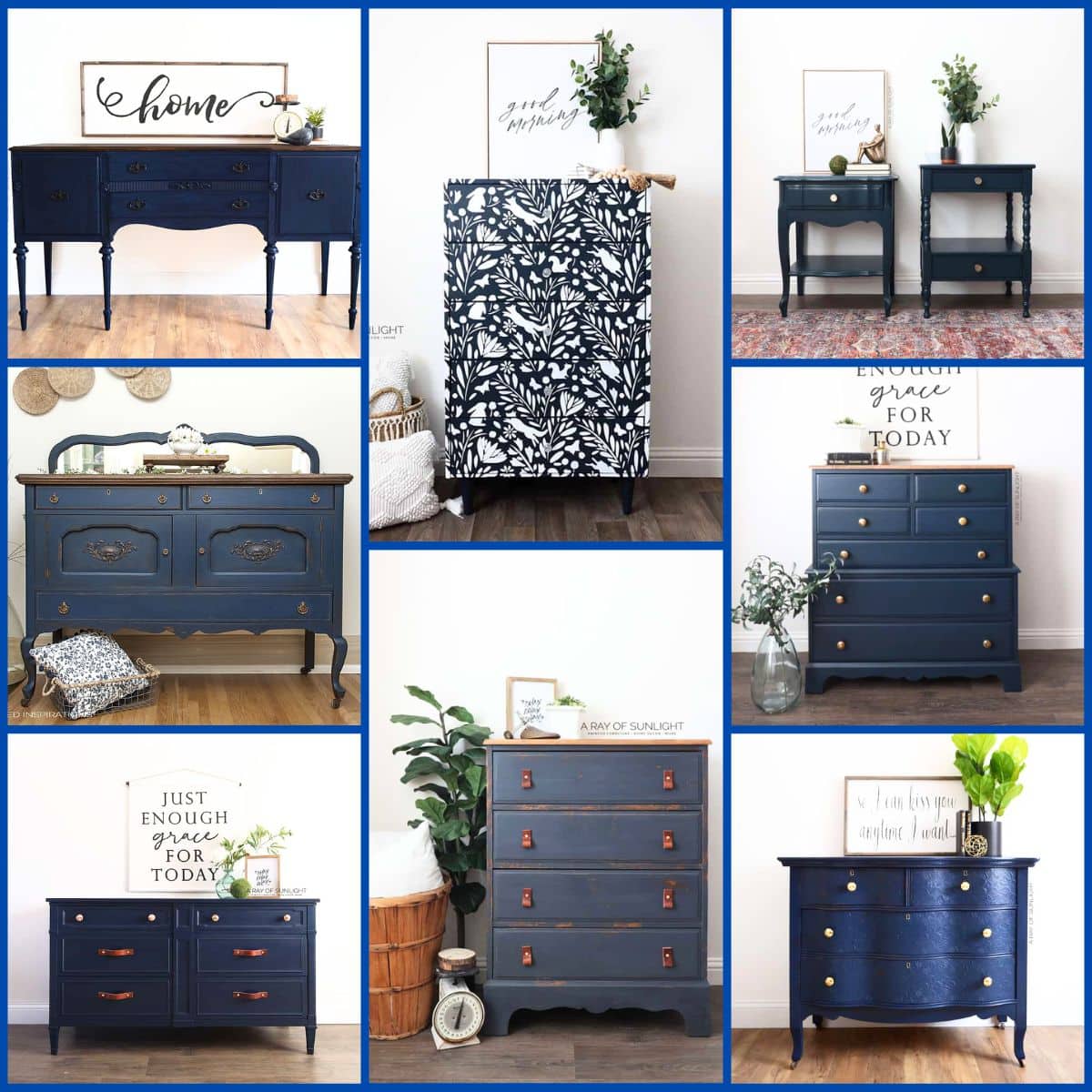 Dark Blue Painted Furniture