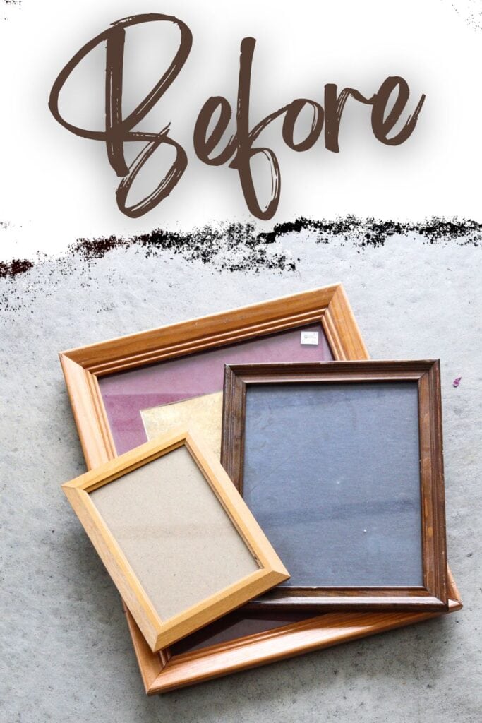 photo of three wooden frames with text overlay