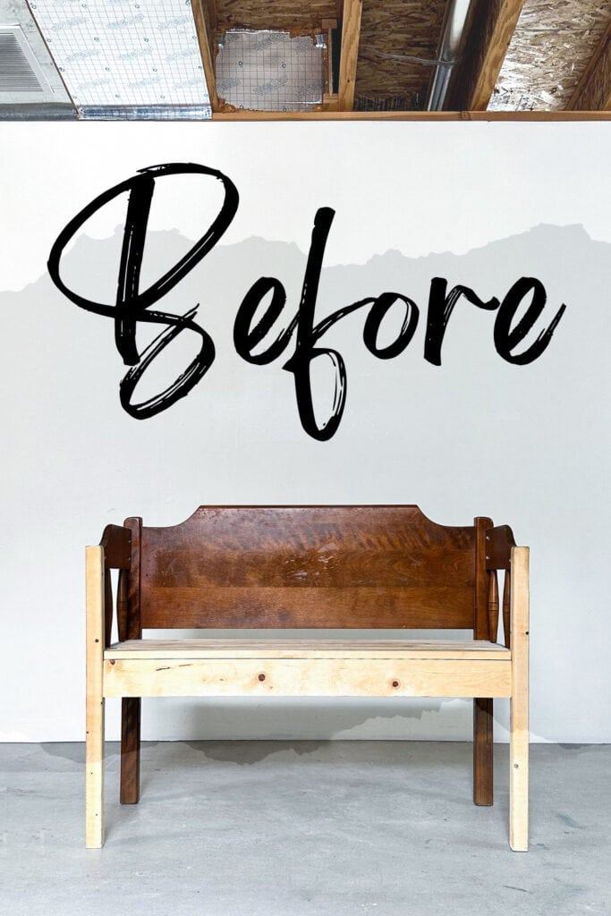photo of wooden bench before painting