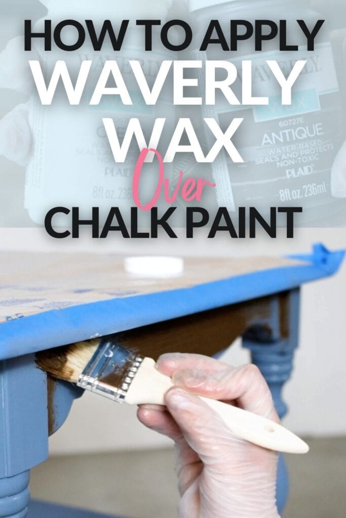 applying waverly wax using a brush with text overlay