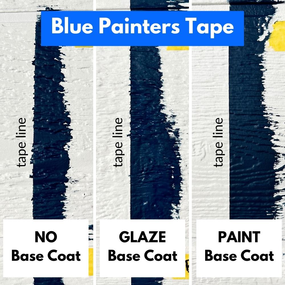 results of using blue painters tape when painting rough surface