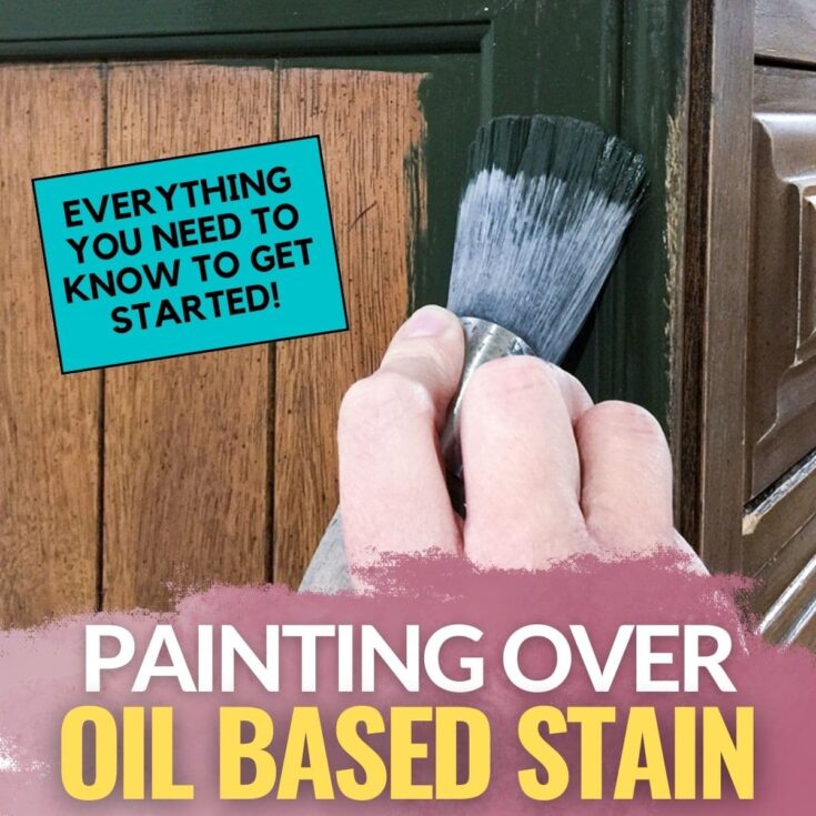 Painting surface over oil based paint with text overlay