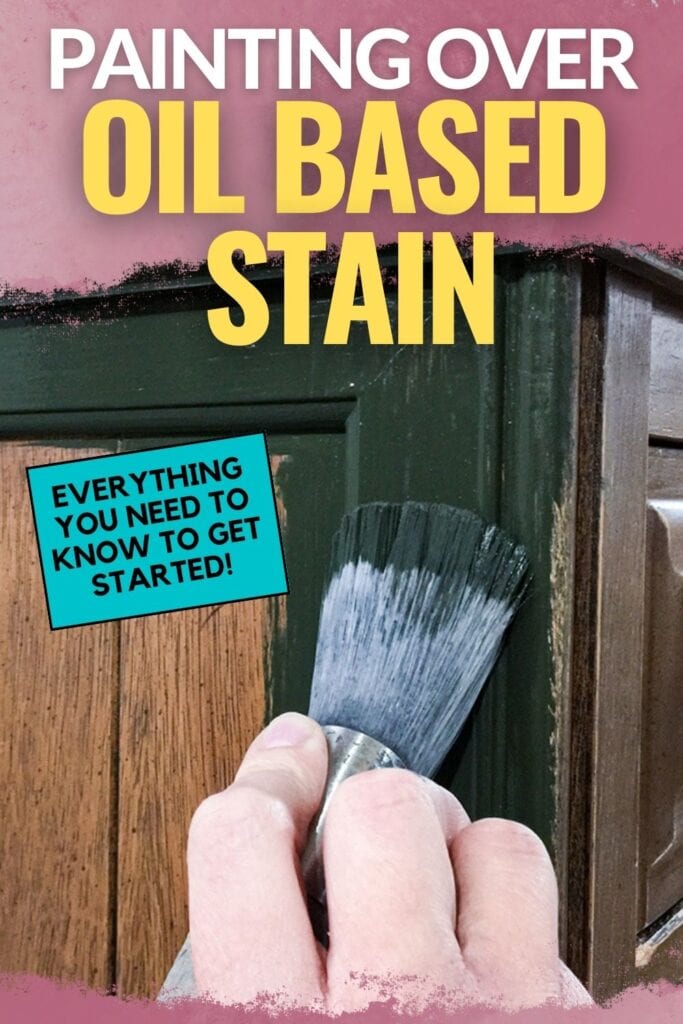Painting surface over oil based stain with text overlay