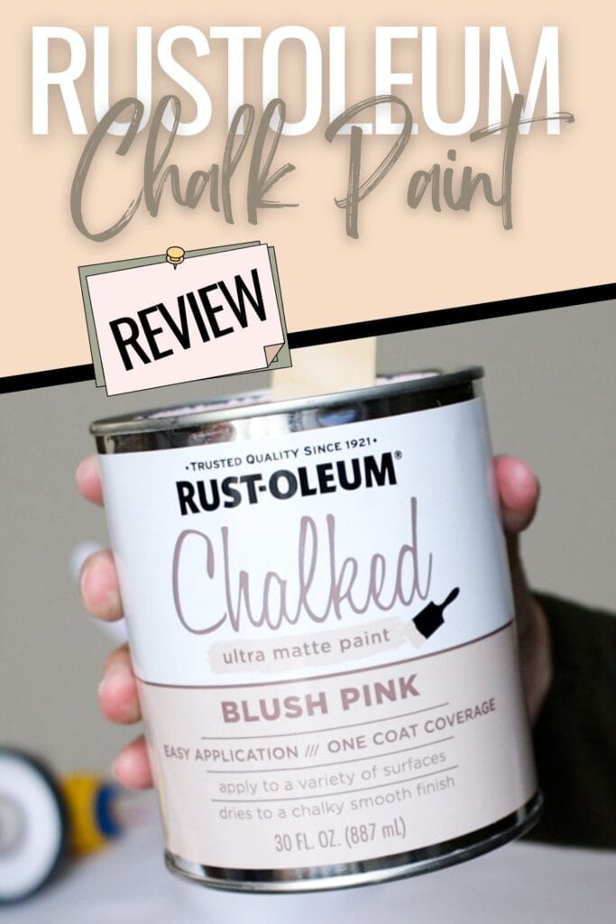 Rustoleum chalk paint in can with text overlay