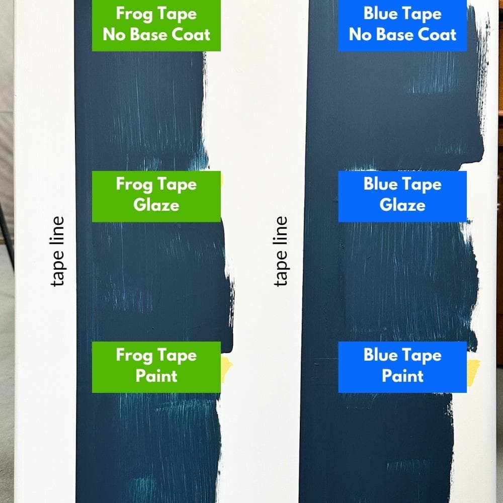 results of using blue painters tape and frog tape when painting smooth surfaces