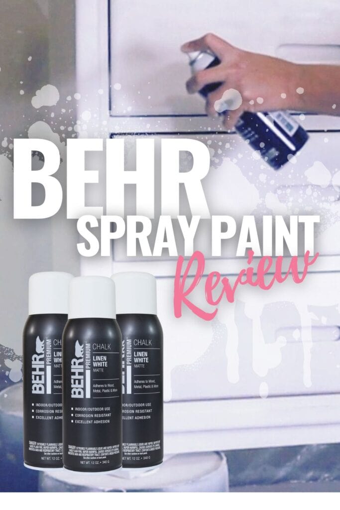 photo of behr spray paint can with text overlay 