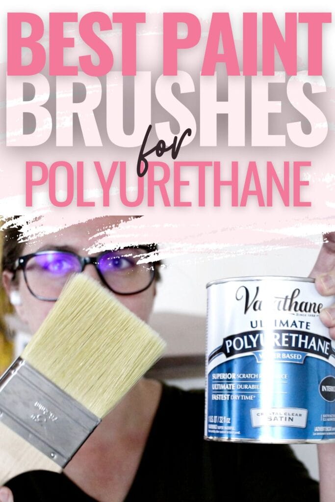 photo of brush and polyurethane with text overlay