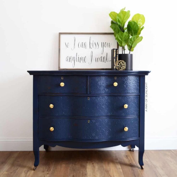Image for The Navy Dresser with Textured Drawers