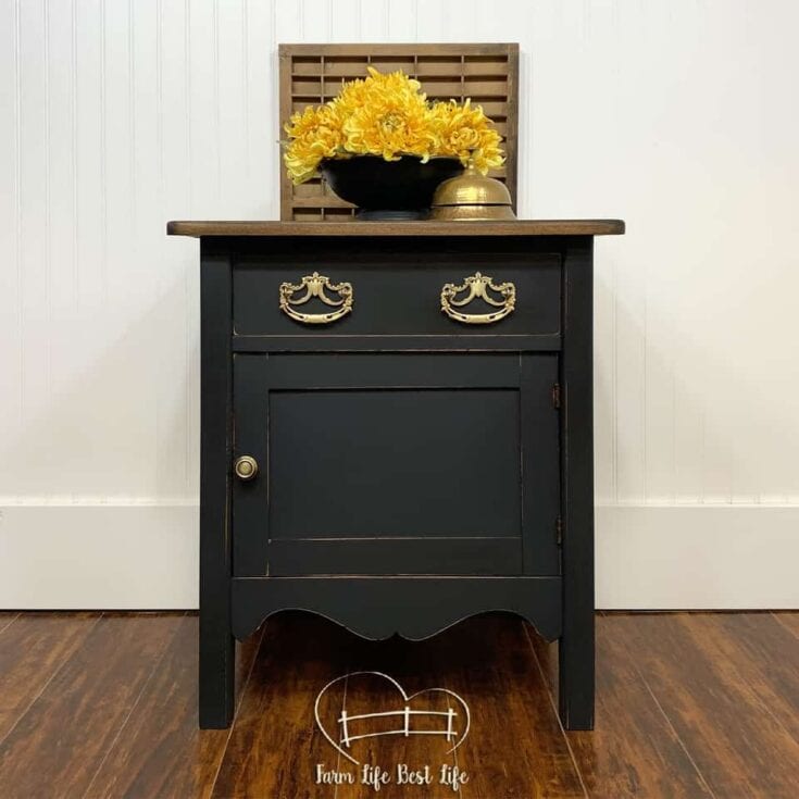 Image for Antique Washstand Transformed Bedside Table