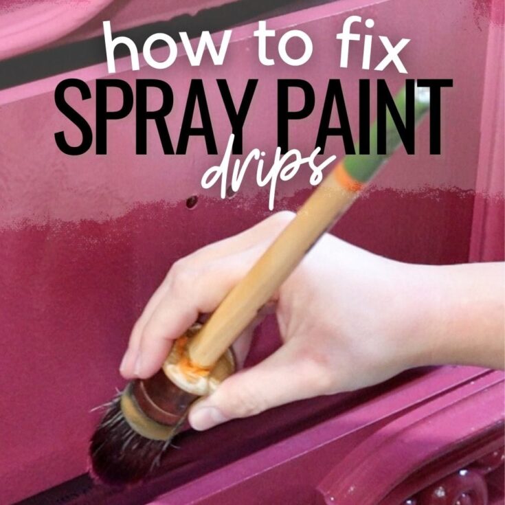 photo of removing drips from furniture with a brush with text overlay