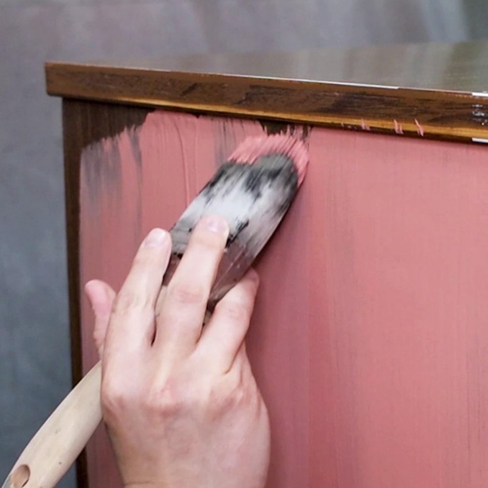 applying chalk paint with a high quality brush