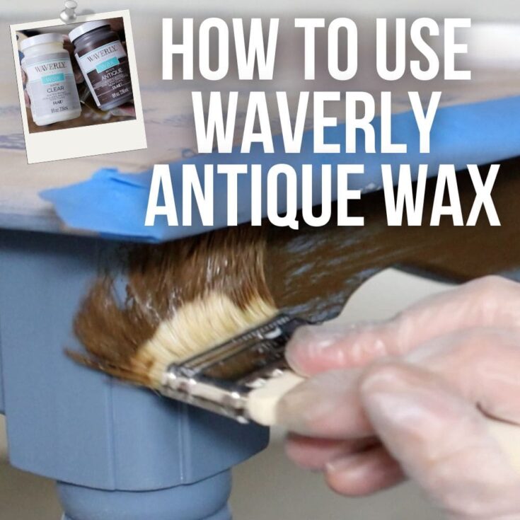 applying antique wax with quality brush and text overlay