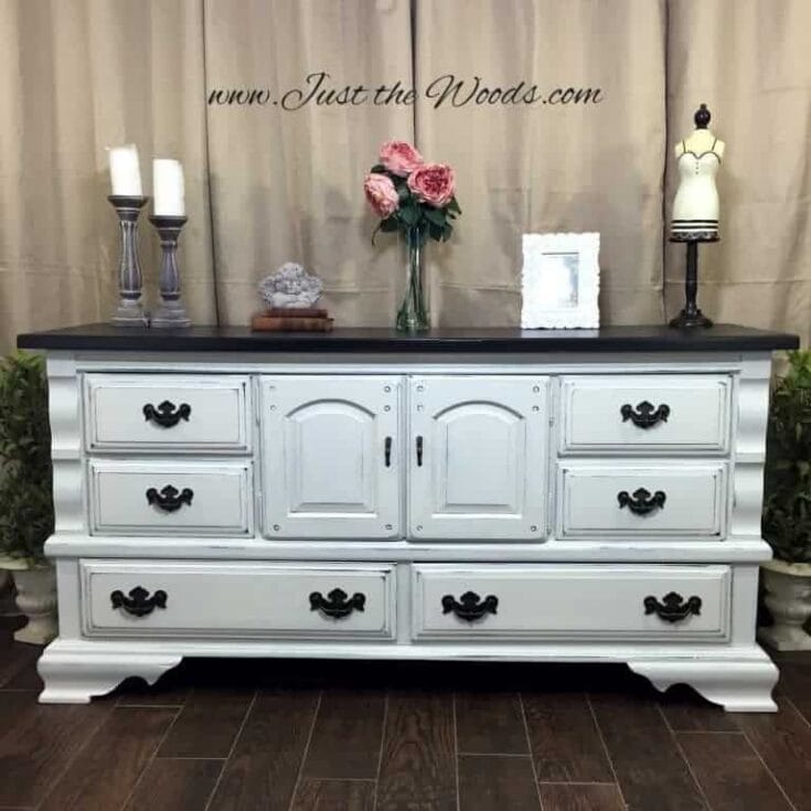 Image for Distressed White Dresser with Surprise Drawers