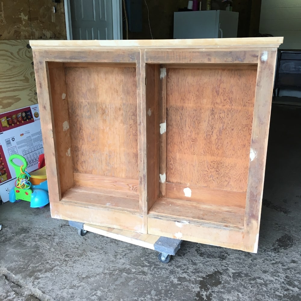 Old wood cabinet with paint removed