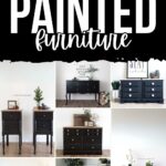 Black chalk painted furniture collection, stylish home decor ideas, elegant black furniture for living rooms.