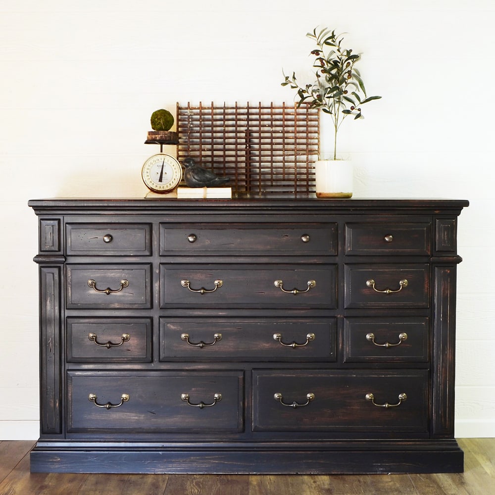 full view image of dresser after the makeover