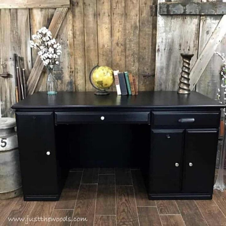 Image for Modern Desk Makeover Painted True Black