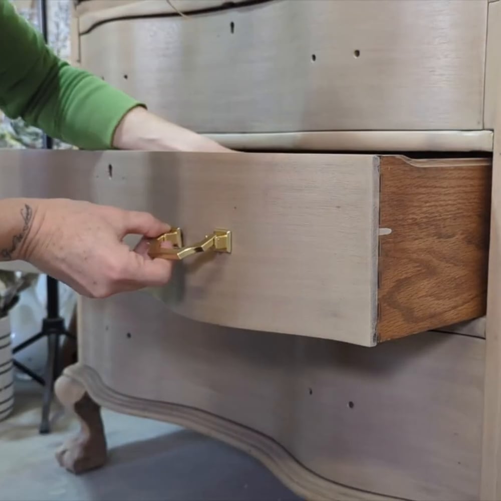 adding hardware to the drawers