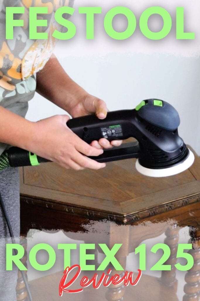 Photo of Festool Rotex 125 with text overlay