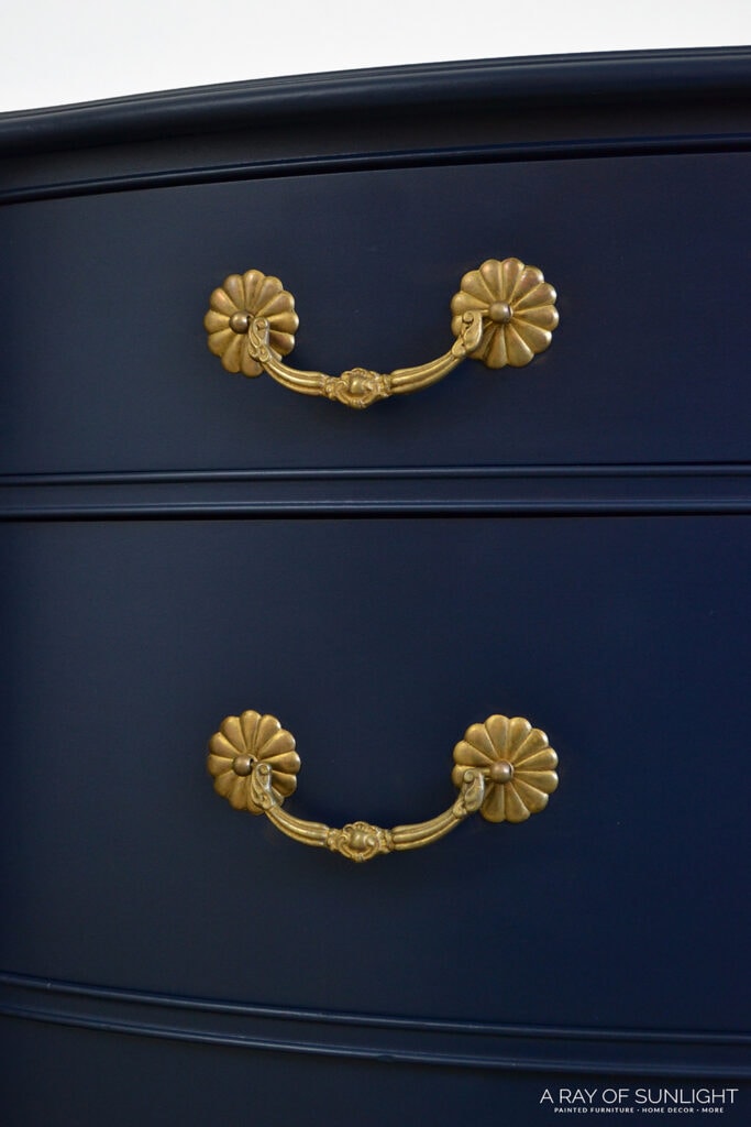 closeup of gold painted hardware
