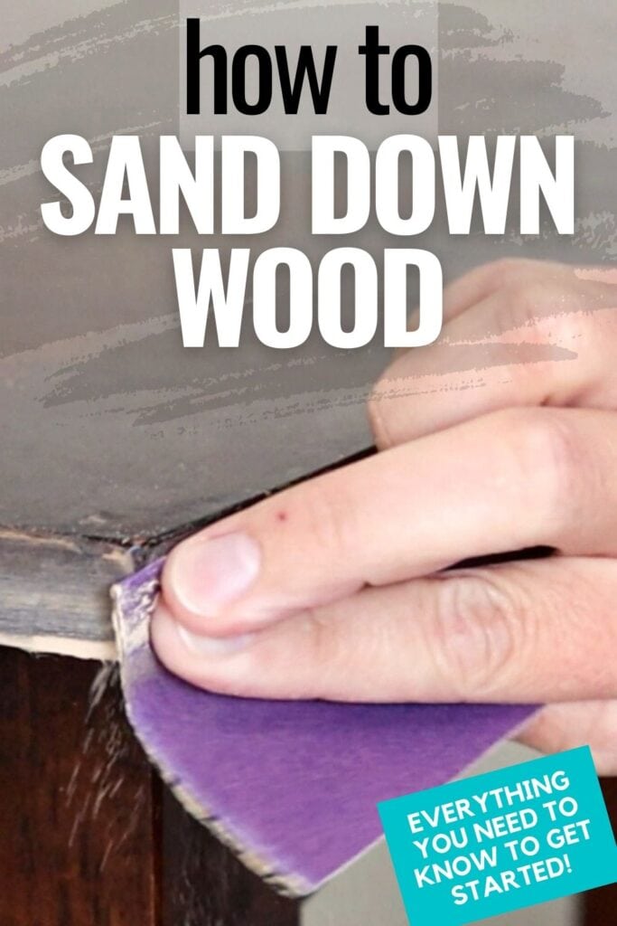 photo of sanding furniture with text overlay