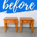 Two wooden side tables with drawers in front