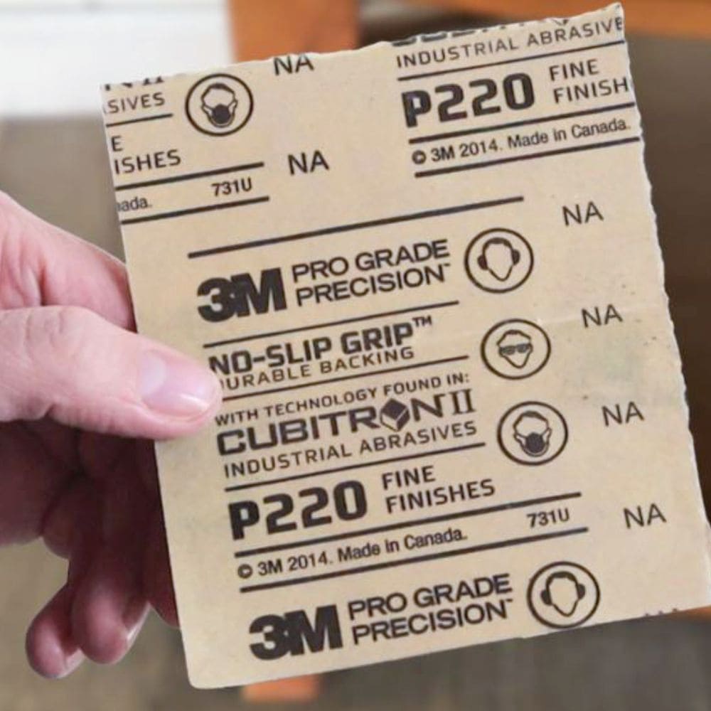 photo of 220 grit sandpaper by 3M