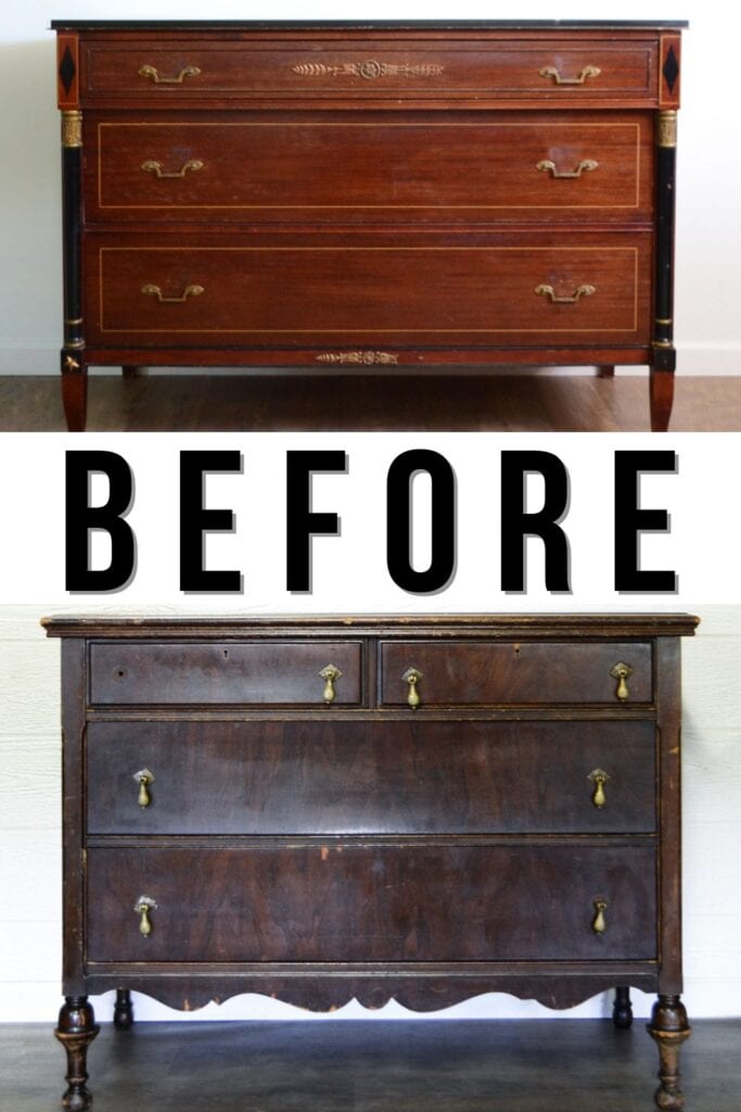photo of two dressers before the makeover