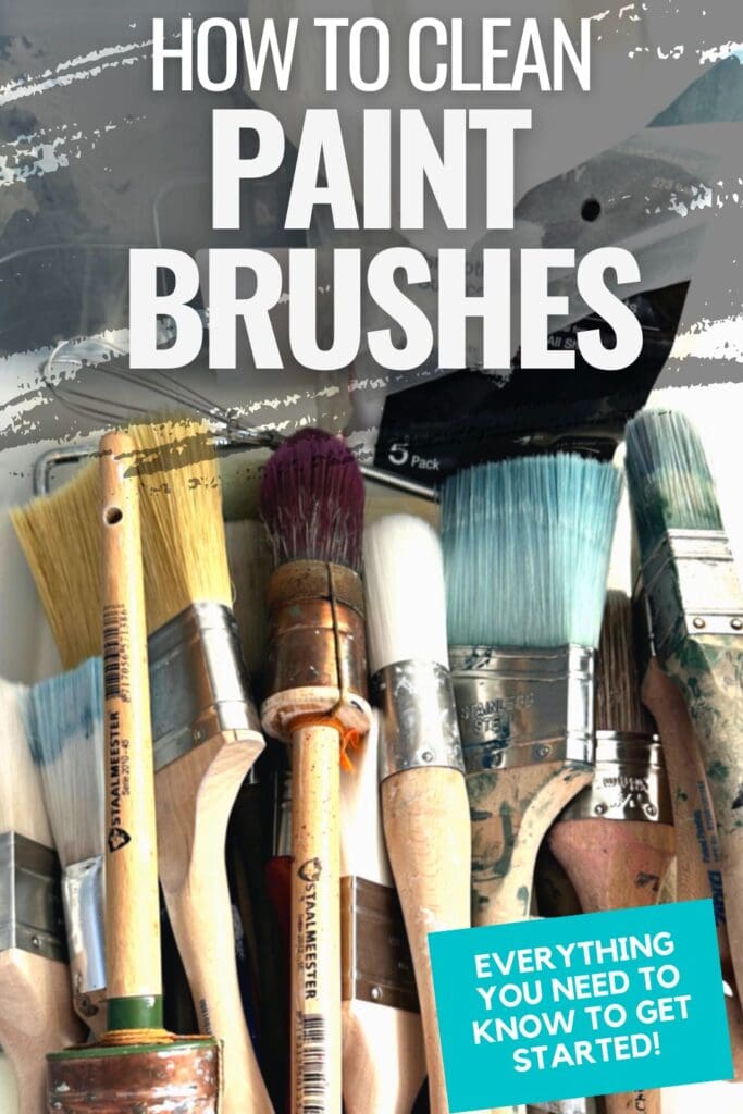 photo of piled up brushes with text overlay