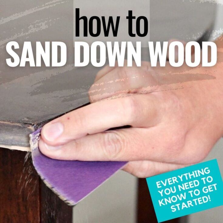 photo of sanding furniture with text overlay