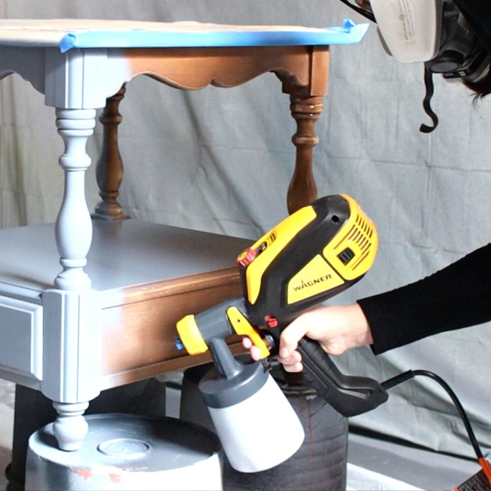 photo of wagner flexio 3500 spraying paint onto furniture