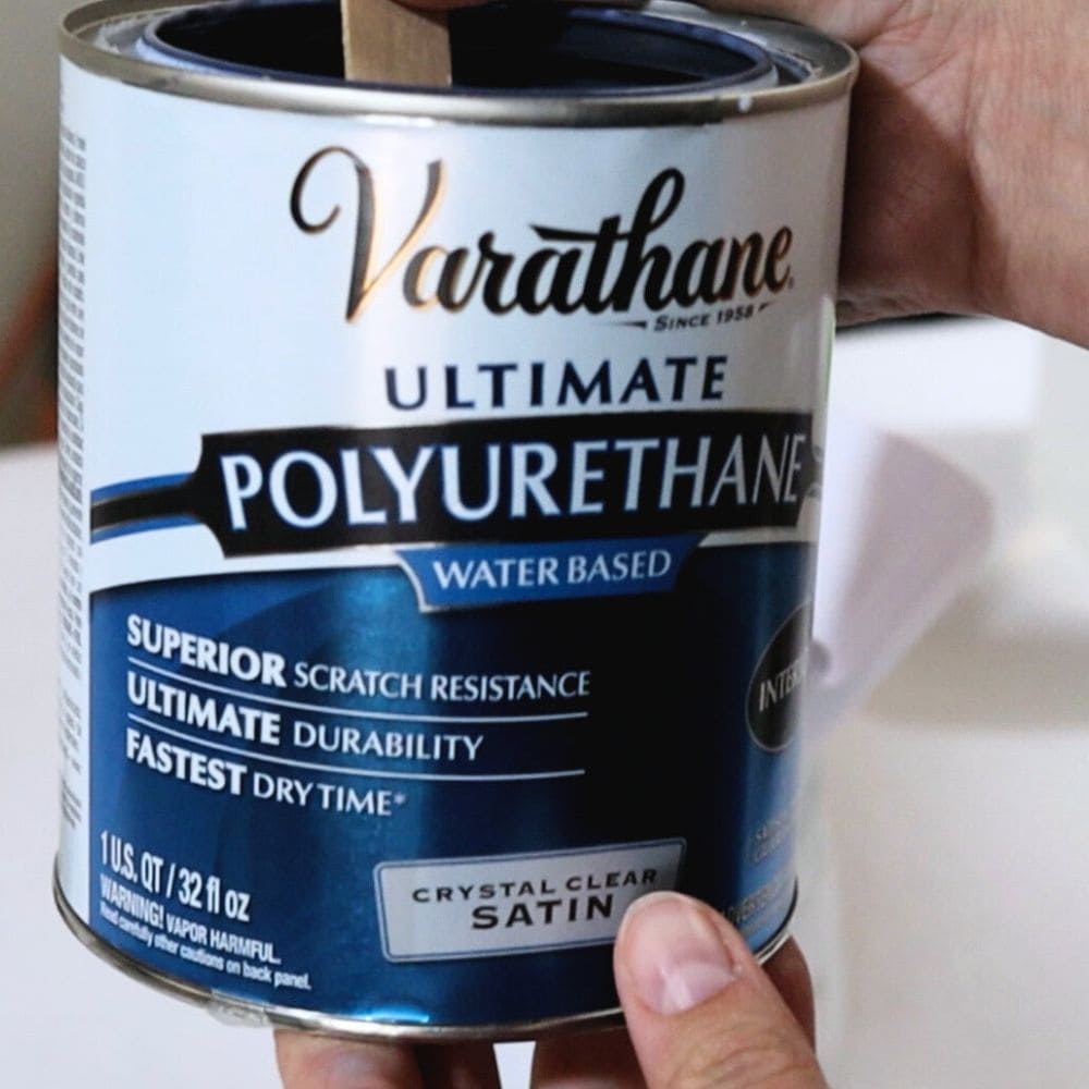 photo of water-based polyurethane in a can