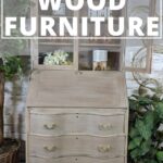 A newly refinished wood secretary desk
