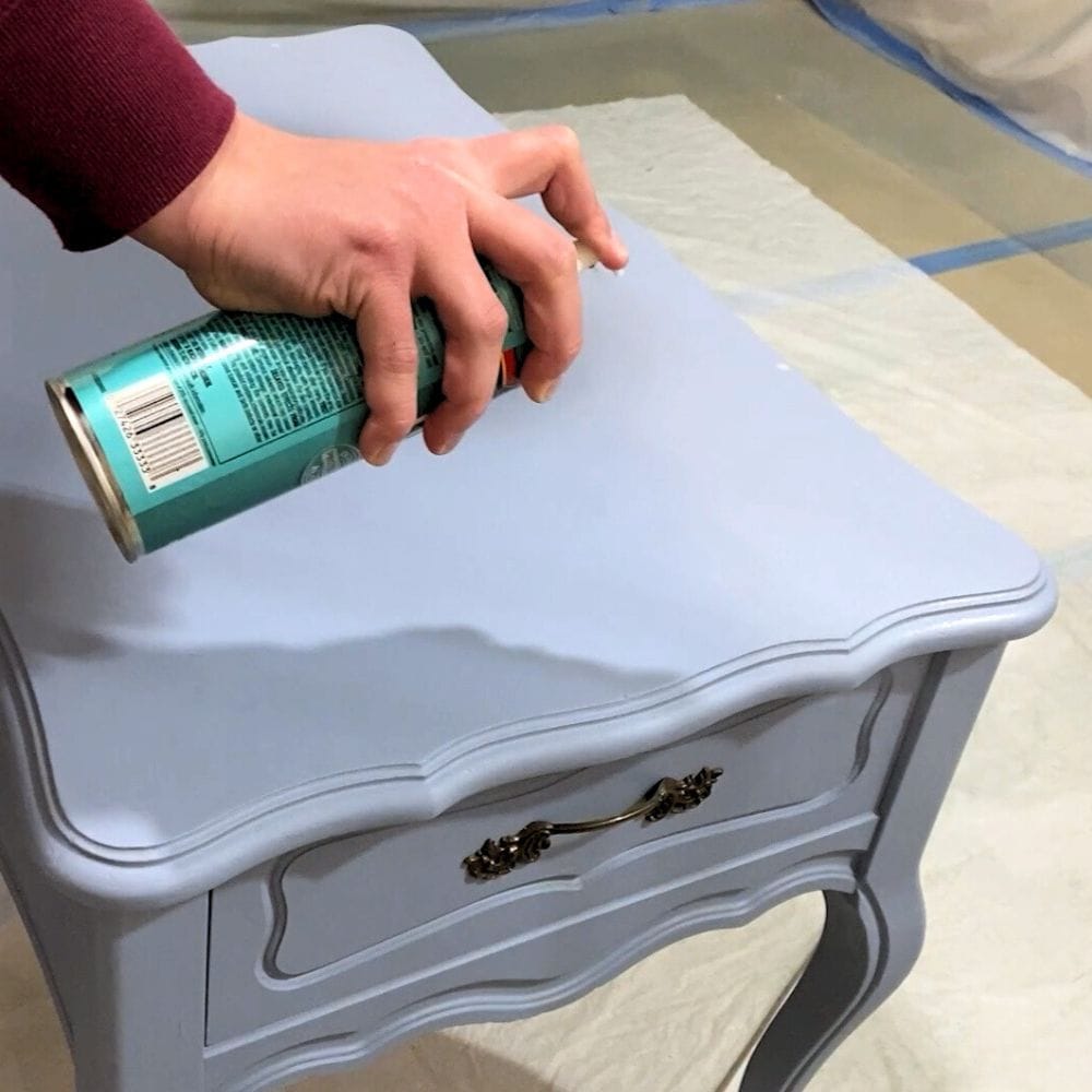 applying topcoat to painted furniture for added protection