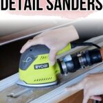 a hand sanding a dresser drawer with green ryobi sander