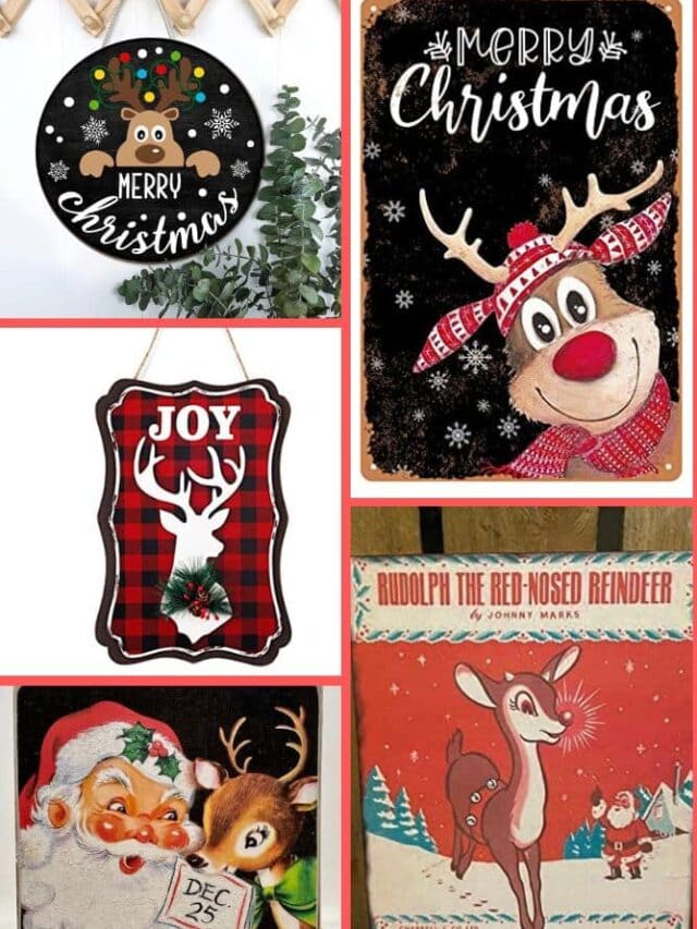 Reindeer Christmas Signs Story