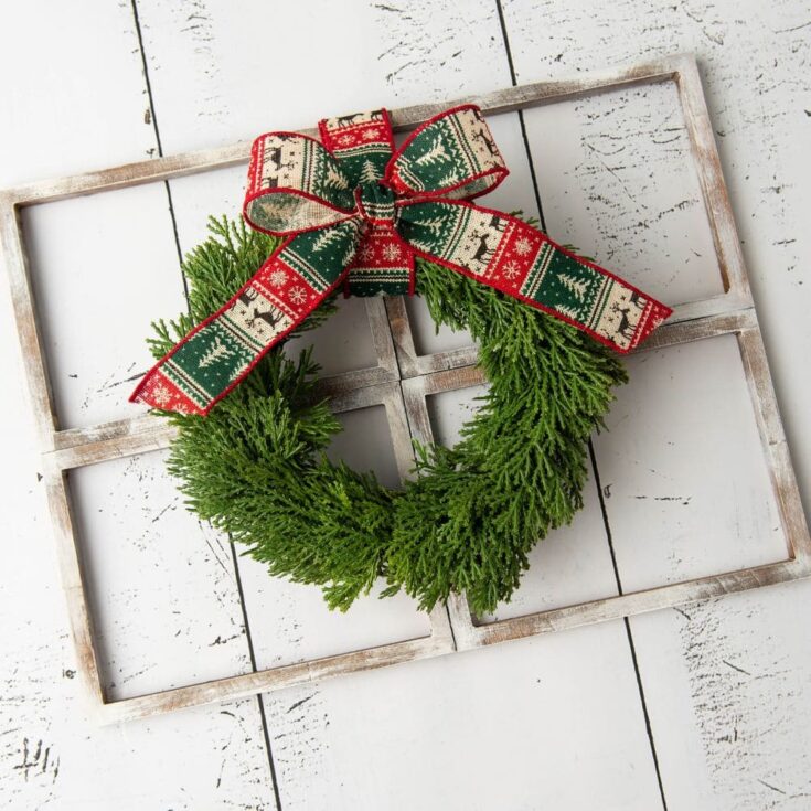 full view photo of DIY farmhouse Christmas wreath