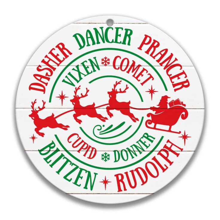 Image for Santa's Reindeer Christmas Sign
