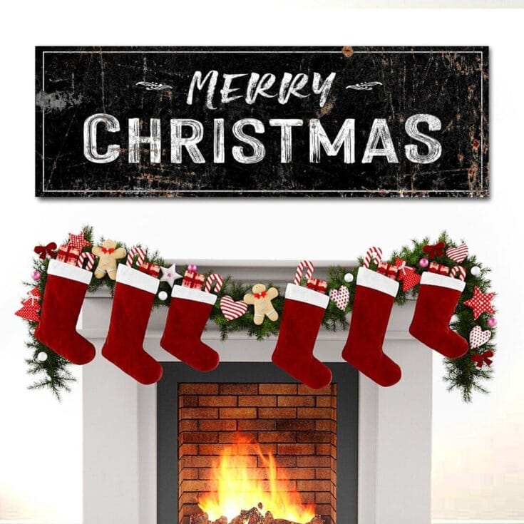 Image for Merry Christmas Sign Rustic Decor