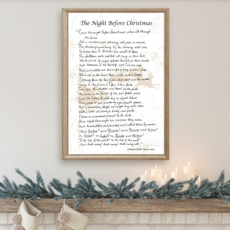 Image for The Night Before Christmas Poem Large Christmas Sign