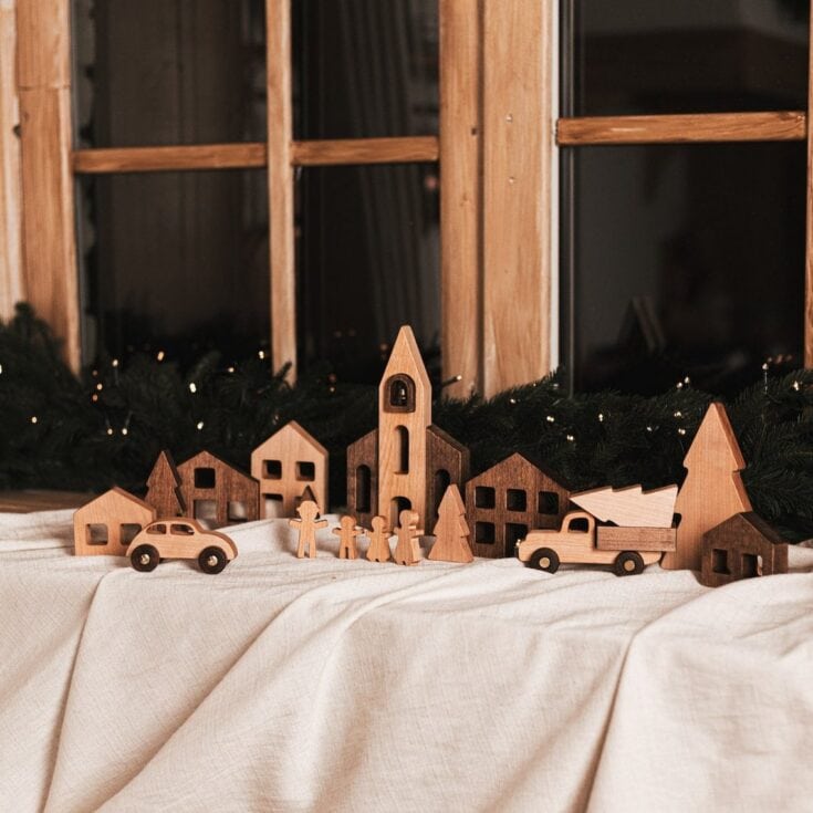 Image for Christmas Village Solid Wood Houses